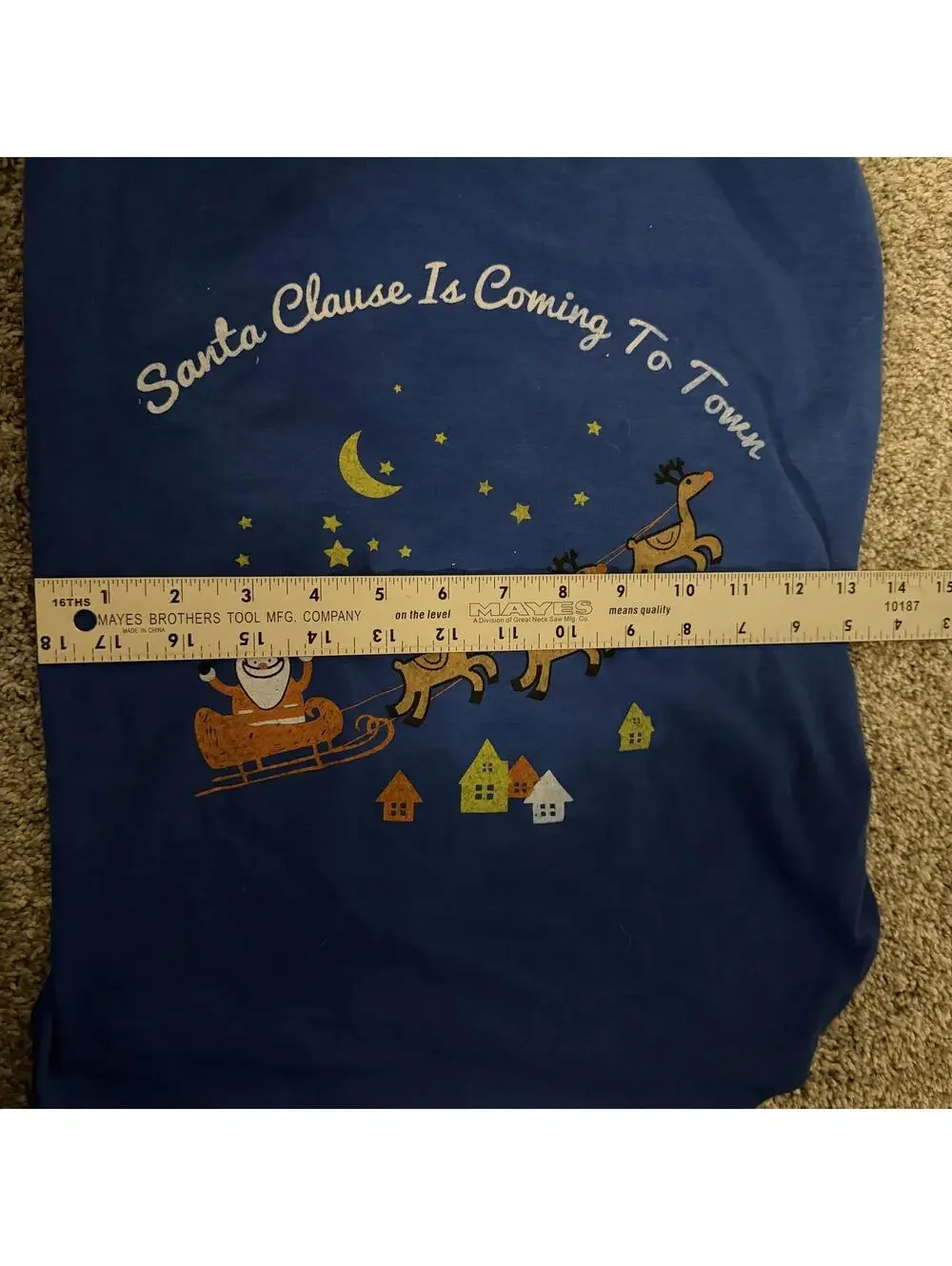 Blue Santa Claus Christmas Pet T-Shirt Size XXL